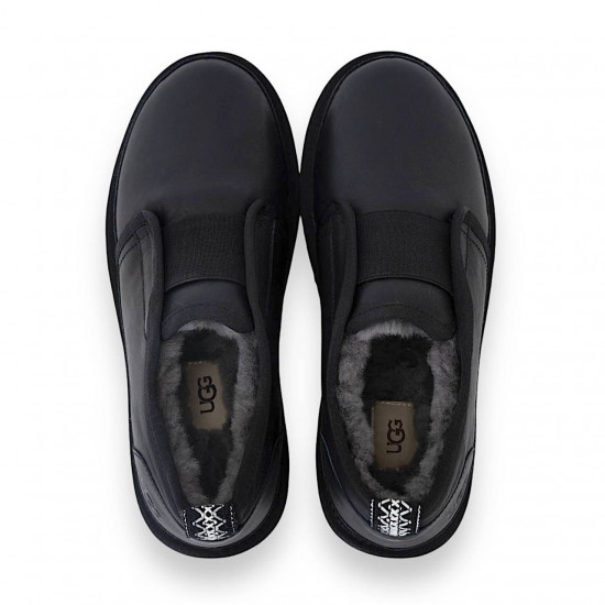UGG Mens Slippers Flex Leather Black 