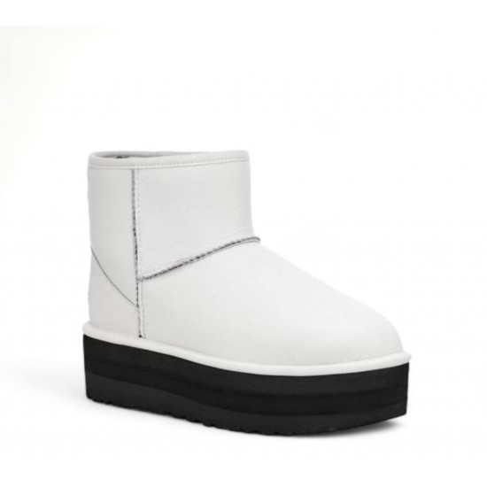 UGG Classic Mini Platform Leather White