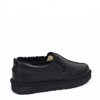UGG Stitch Slip On Leather Black