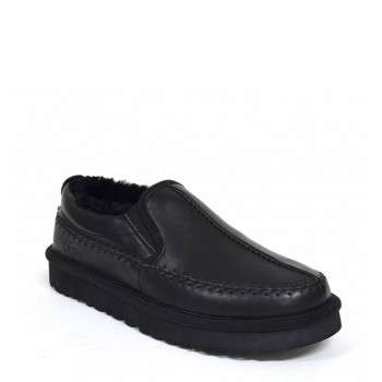 UGG Stitch Slip On Leather Black