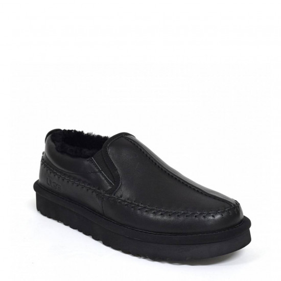 UGG Stitch Slip On Leather Black