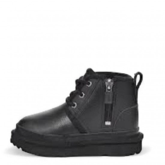 UGG Kids Neumel Zip Leather Black 