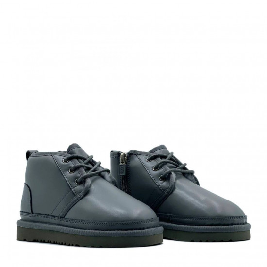 UGG Kids Neumel Zip Leather Grey 