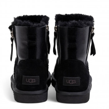 UGG Mens Classic Mini Double Zip Metallic Black 