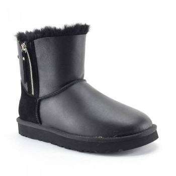 UGG Mens Classic Mini Double Zip Metallic Black 