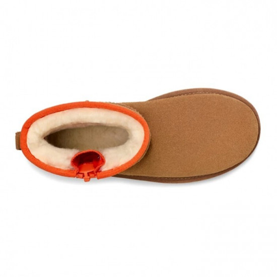 UGG Classic Mini Zipper Tape Logo Chestnut
