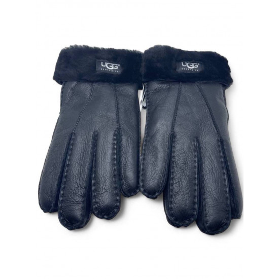 UGG Men Sheepskin Gloves Leather Black 