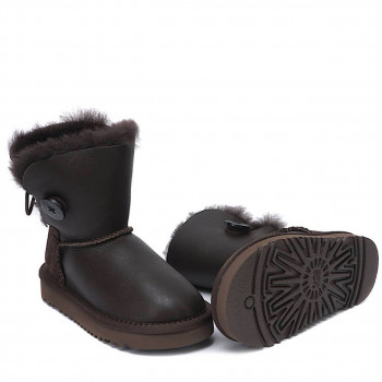 UGG Kids Bailey Button Metallic Chocolate 