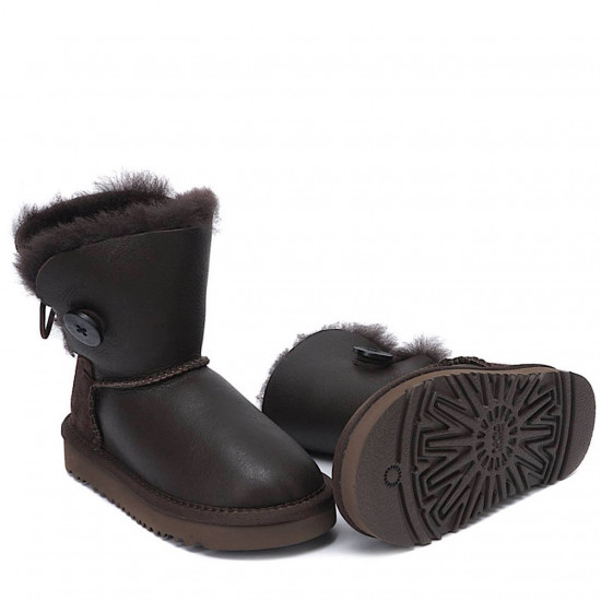 UGG Kids Bailey Button Metallic Chocolate 