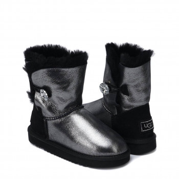 UGG Kids Bailey Button I Do Black 