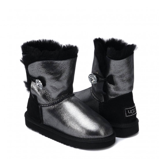 UGG Kids Bailey Button I Do Black 