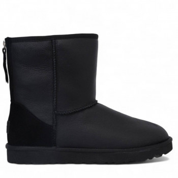 UGG Mens Classic Short Zip Metallic Black 