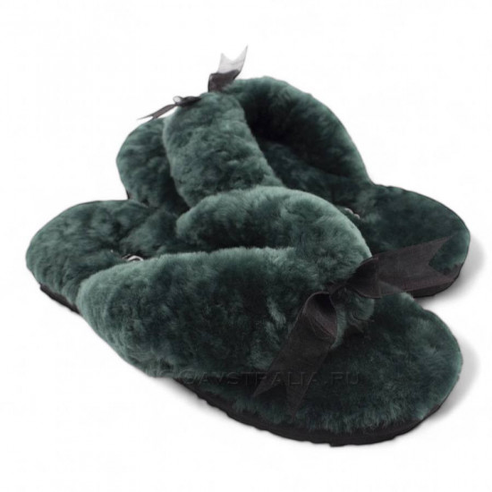 UGG Fluff Flip Flop Dark Green
