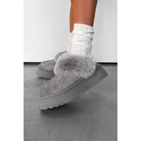 UGG Funkette Suede Platform Grey